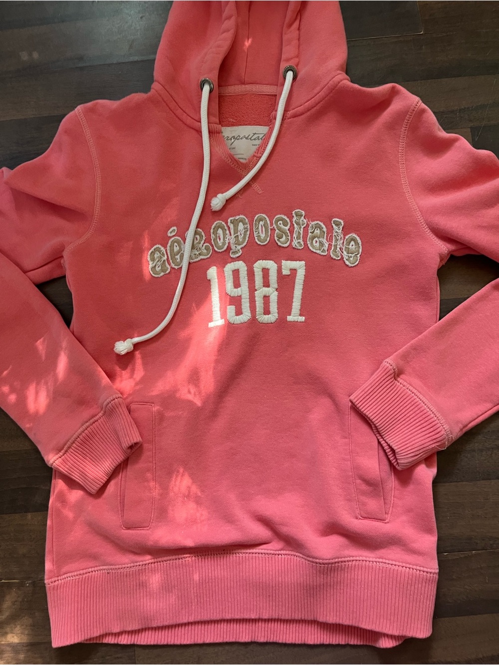 Aeropostale Y2K Coral Pink Hooded Sweatshirt